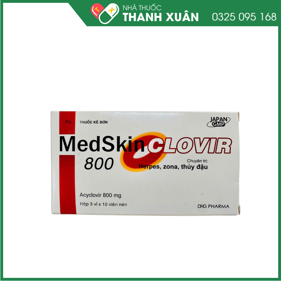 Medskin Clovir 800 điều trị Herpes, zona, thủy đậu